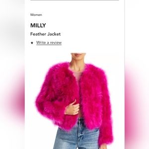 Milly hot pink feather jacket size small
